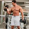 imageCOOFANDY Mens Sweat Shorts 2 Pack 7quot Gym Workout Drawstring Jogger Shorts with PocketsBlackno LiningWhite2 in 1