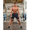 imageCOOFANDY Mens Sweat Shorts 2 Pack 7quot Gym Workout Drawstring Jogger Shorts with PocketsCamo BlackCamo Army Grey