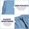 imageCOOFANDY Mens Sweat Shorts 2 Pack 7quot Gym Workout Drawstring Jogger Shorts with PocketsDark GreyLight Blue
