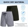 imageCOOFANDY Mens Sweat Shorts 2 Pack 7quot Gym Workout Drawstring Jogger Shorts with PocketsGreyOlive Green