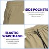 imageCOOFANDY Mens Sweat Shorts 2 Pack 7quot Gym Workout Drawstring Jogger Shorts with PocketsKhakiPeacock Blue
