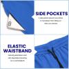 imageCOOFANDY Mens Sweat Shorts 2 Pack 7quot Gym Workout Drawstring Jogger Shorts with PocketsRoyal BlueRed