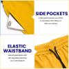 imageCOOFANDY Mens Sweat Shorts 2 Pack 7quot Gym Workout Drawstring Jogger Shorts with PocketsRoyal BlueYellow