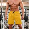 imageCOOFANDY Mens Sweat Shorts 2 Pack 7quot Gym Workout Drawstring Jogger Shorts with PocketsRoyal BlueYellow