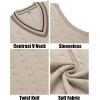 imageCOOFANDY Mens Sweater Vest V Neck Casual Sleeveless Pullover Striped Cable Knit Sweater VestBrown  Khaki Stripe