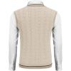 imageCOOFANDY Mens Sweater Vest V Neck Casual Sleeveless Pullover Striped Cable Knit Sweater VestBrown  Khaki Stripe