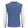 imageCOOFANDY Mens Sweater Vest V Neck Casual Sleeveless Pullover Striped Cable Knit Sweater VestDark Blue