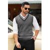 imageCOOFANDY Mens Sweater Vest V Neck Casual Sleeveless Pullover Striped Cable Knit Sweater VestDark Grey