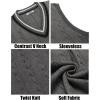 imageCOOFANDY Mens Sweater Vest V Neck Casual Sleeveless Pullover Striped Cable Knit Sweater VestDark Grey