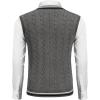 imageCOOFANDY Mens Sweater Vest V Neck Casual Sleeveless Pullover Striped Cable Knit Sweater VestDark Grey