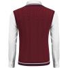 imageCOOFANDY Mens Sweater Vest V Neck Casual Sleeveless Pullover Striped Cable Knit Sweater VestDark Red