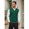 imageCOOFANDY Mens Sweater Vest V Neck Casual Sleeveless Pullover Striped Cable Knit Sweater VestGreen