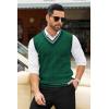 imageCOOFANDY Mens Sweater Vest V Neck Casual Sleeveless Pullover Striped Cable Knit Sweater VestGreen