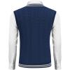imageCOOFANDY Mens Sweater Vest V Neck Casual Sleeveless Pullover Striped Cable Knit Sweater VestNavy Blue
