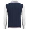 imageCOOFANDY Mens Sweater Vest V Neck Casual Sleeveless Pullover Striped Cable Knit Sweater VestRed  Wihte Stripe