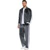 imageCOOFANDY Mens Tracksuit 2 Piece Set Velour Sweatsuit Jogging Suits Full Zip Jacket Pants OutfitsDark Grey