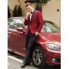 imageCOOFANDY Mens Tuxedo Jacket One Button Dress Suit Blazer Jacket for Wedding Dinner Prom PartyRed