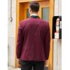 imageCOOFANDY Mens Tuxedo Jacket One Button Dress Suit Blazer Jacket for Wedding Dinner Prom PartyWine Red