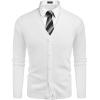imageCOOFANDY Mens V Neck Cardigan Sweater Casual Lightweight Button Down Knitted Cardigan SweaterAll White
