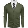 imageCOOFANDY Mens V Neck Cardigan Sweater Casual Lightweight Button Down Knitted Cardigan SweaterArmy Green