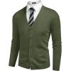 imageCOOFANDY Mens V Neck Cardigan Sweater Casual Lightweight Button Down Knitted Cardigan SweaterArmy Green
