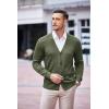 imageCOOFANDY Mens V Neck Cardigan Sweater Casual Lightweight Button Down Knitted Cardigan SweaterArmy Green