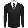 imageCOOFANDY Mens V Neck Cardigan Sweater Casual Lightweight Button Down Knitted Cardigan SweaterBlack