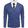 imageCOOFANDY Mens V Neck Cardigan Sweater Casual Lightweight Button Down Knitted Cardigan SweaterBlue
