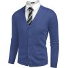 imageCOOFANDY Mens V Neck Cardigan Sweater Casual Lightweight Button Down Knitted Cardigan SweaterBlue