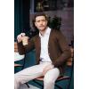 imageCOOFANDY Mens V Neck Cardigan Sweater Casual Lightweight Button Down Knitted Cardigan SweaterBrown