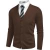 imageCOOFANDY Mens V Neck Cardigan Sweater Casual Lightweight Button Down Knitted Cardigan SweaterBrown