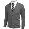 imageCOOFANDY Mens V Neck Cardigan Sweater Casual Lightweight Button Down Knitted Cardigan SweaterDark Grey