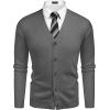 imageCOOFANDY Mens V Neck Cardigan Sweater Casual Lightweight Button Down Knitted Cardigan SweaterDark Grey