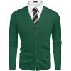 imageCOOFANDY Mens V Neck Cardigan Sweater Casual Lightweight Button Down Knitted Cardigan SweaterGreen