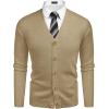 imageCOOFANDY Mens V Neck Cardigan Sweater Casual Lightweight Button Down Knitted Cardigan SweaterKhaki