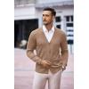 imageCOOFANDY Mens V Neck Cardigan Sweater Casual Lightweight Button Down Knitted Cardigan SweaterLight Brown