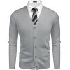 imageCOOFANDY Mens V Neck Cardigan Sweater Casual Lightweight Button Down Knitted Cardigan SweaterLight Grey