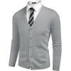 imageCOOFANDY Mens V Neck Cardigan Sweater Casual Lightweight Button Down Knitted Cardigan SweaterLight Grey