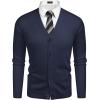 imageCOOFANDY Mens V Neck Cardigan Sweater Casual Lightweight Button Down Knitted Cardigan SweaterNavy Blue