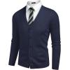 imageCOOFANDY Mens V Neck Cardigan Sweater Casual Lightweight Button Down Knitted Cardigan SweaterNavy Blue