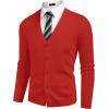 imageCOOFANDY Mens V Neck Cardigan Sweater Casual Lightweight Button Down Knitted Cardigan SweaterRed
