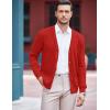 imageCOOFANDY Mens V Neck Cardigan Sweater Casual Lightweight Button Down Knitted Cardigan SweaterRed