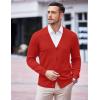 imageCOOFANDY Mens V Neck Cardigan Sweater Casual Lightweight Button Down Knitted Cardigan SweaterRed