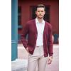 imageCOOFANDY Mens V Neck Cardigan Sweater Casual Lightweight Button Down Knitted Cardigan SweaterWine Red
