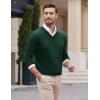 imageCOOFANDY Mens V Neck Dress Sweater Knit Long Sleeve Slim Fit Sweaters Fashion Pullover SweaterGreen