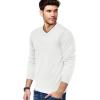 imageCOOFANDY Mens V Neck Dress Sweater Knit Long Sleeve Slim Fit Sweaters Fashion Pullover SweaterWhite