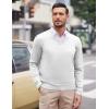 imageCOOFANDY Mens V Neck Dress Sweater Knit Long Sleeve Slim Fit Sweaters Fashion Pullover SweaterWhite