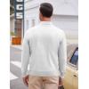 imageCOOFANDY Mens V Neck Dress Sweater Knit Long Sleeve Slim Fit Sweaters Fashion Pullover SweaterWhite