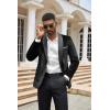 imageCOOFANDY Mens Velvet Tuxedo One Button Jacket Dinner Prom Wedding Blazer JacketBlack