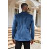 imageCOOFANDY Mens Velvet Tuxedo One Button Jacket Dinner Prom Wedding Blazer JacketBlue